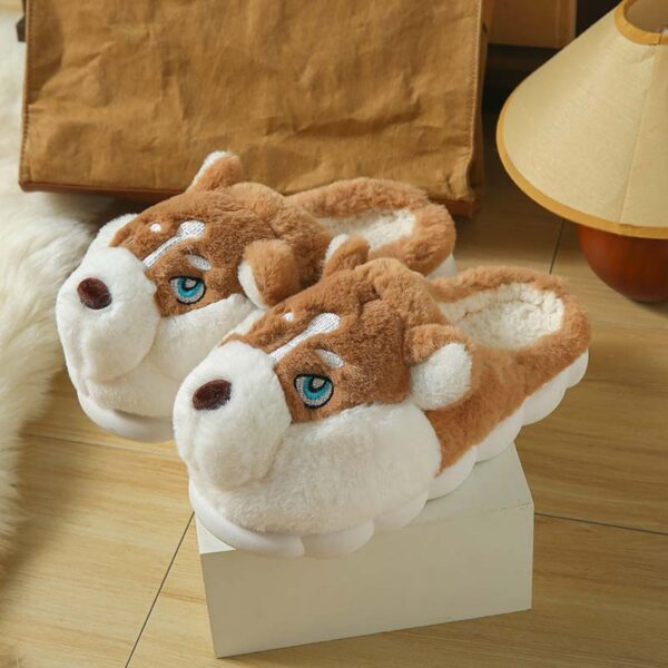 Husky Cartoon Men's Home Slippers