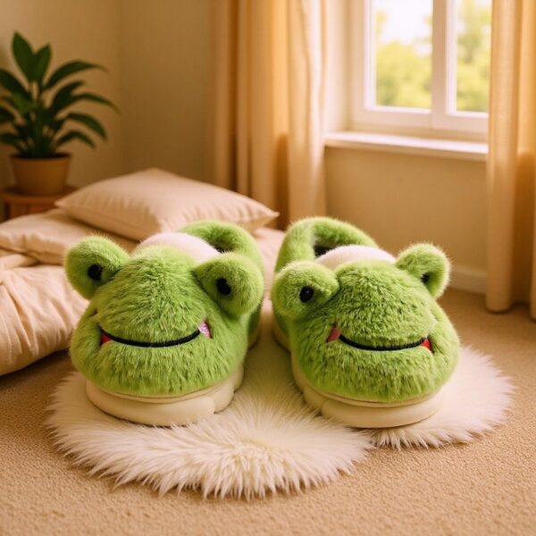 Little-Frog-Plush-Cotton-Slippers