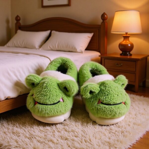 Little-Frog-Plush-Cotton-Slippers