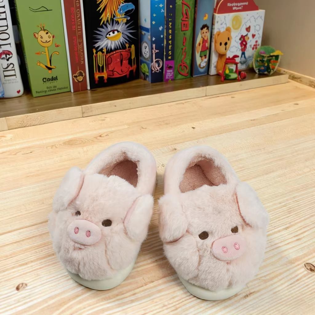 Cartoon Cute Animal Plush Slippers Warm Home Comfortable Footwear for Winter Children