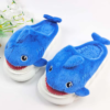 AM Cartoon Warm Winter Home Indoor Closed Heel Non-Slip Dinosaur Shark Animal Plush Round Toe Faux Fur Upper PVC Outsole Shoes