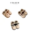Cross-border thick-soled Velcro slippers, fluffy fleece snow boots, slip-on thick-soled padded slippers