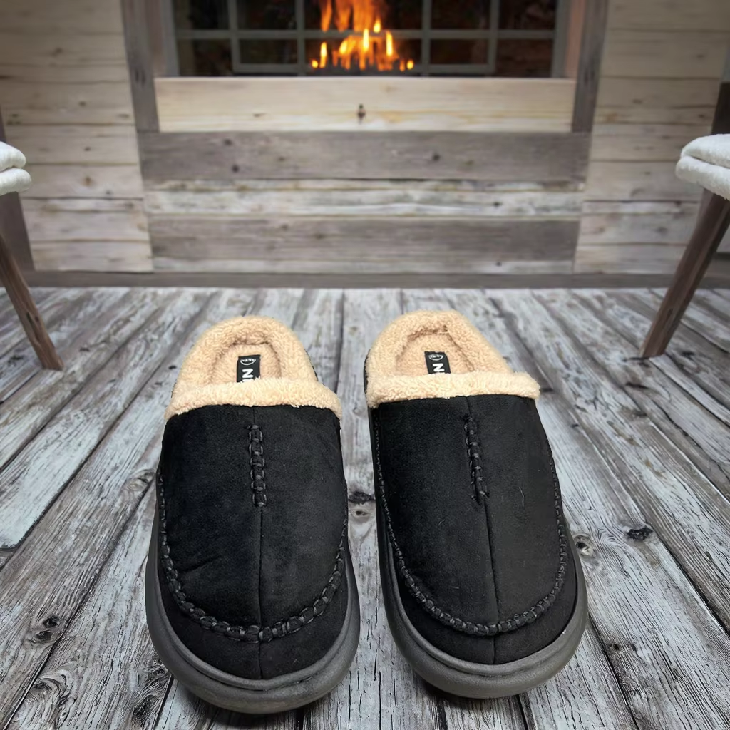 Men's Classic Comfortable Warm Indoor Slippers New Autumn Winter Thick Sole Anti-Slip Plush Inlso EVA Faux Suede Upper Home Use