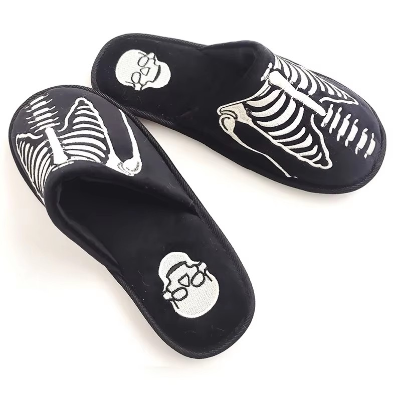 Autumn and Winter Cotton slippers Men's Home Interior Plush Warm Home Plush slippers Winter