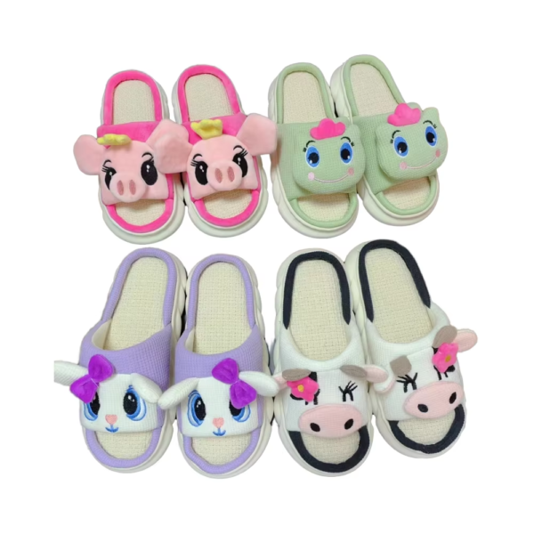 2024 Women's Plush Indoor for Slippers with Open Toe Non-Slip Thick Bottom Furry Winter Household for Autumn New EVA Outsole