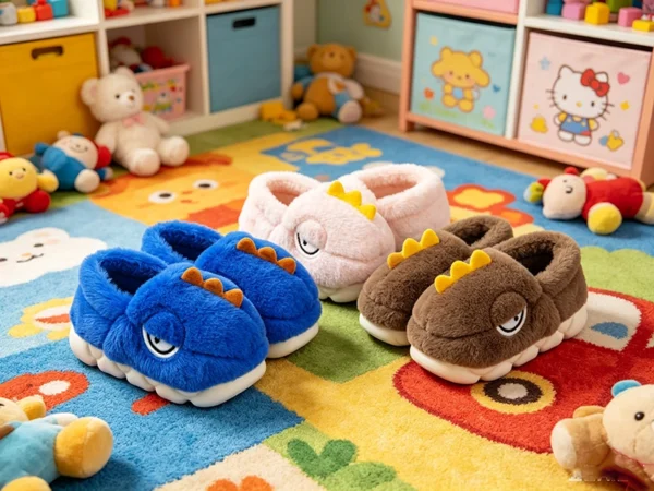 Crocodile Head Children's Fur-Padded Cotton Shoes