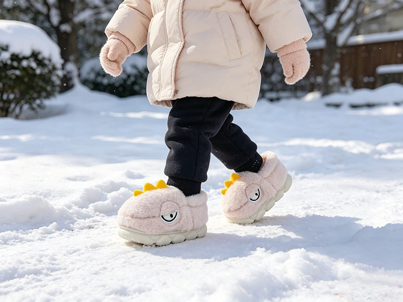 Crocodile Head Children's Fur-Padded Cotton Shoes