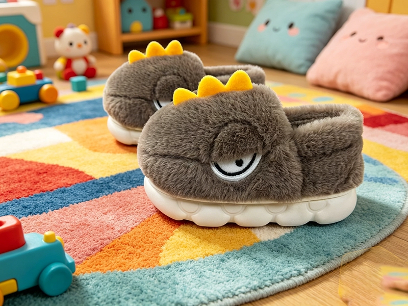 Crocodile Head Children's Fur-Padded Cotton Shoes