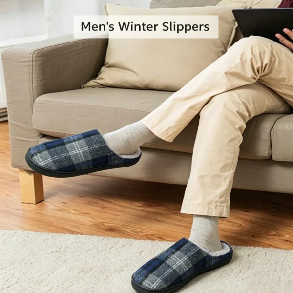 Comfort Mens House Slippers Slip On Cozy Scuff Shoes