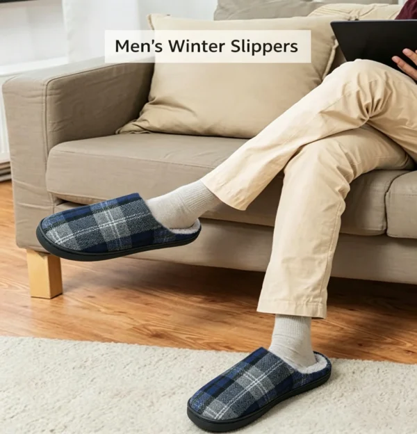 Comfort Mens House Slippers Slip On Cozy Scuff Shoes