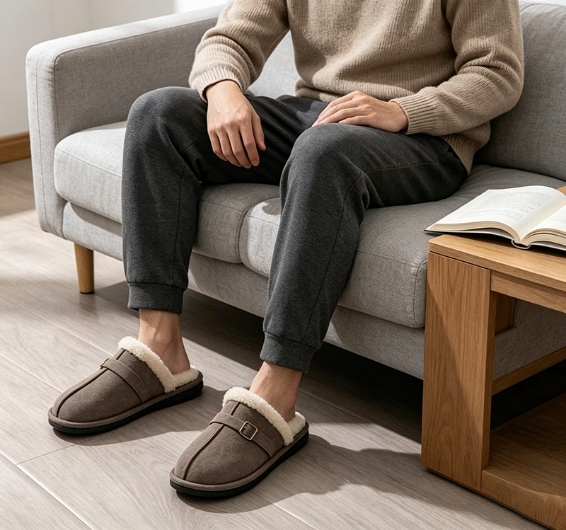 Large-size men's cotton slippers