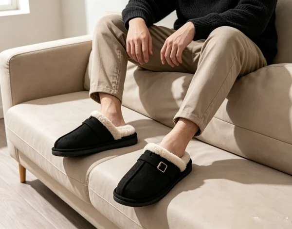Large-size men's cotton slippers