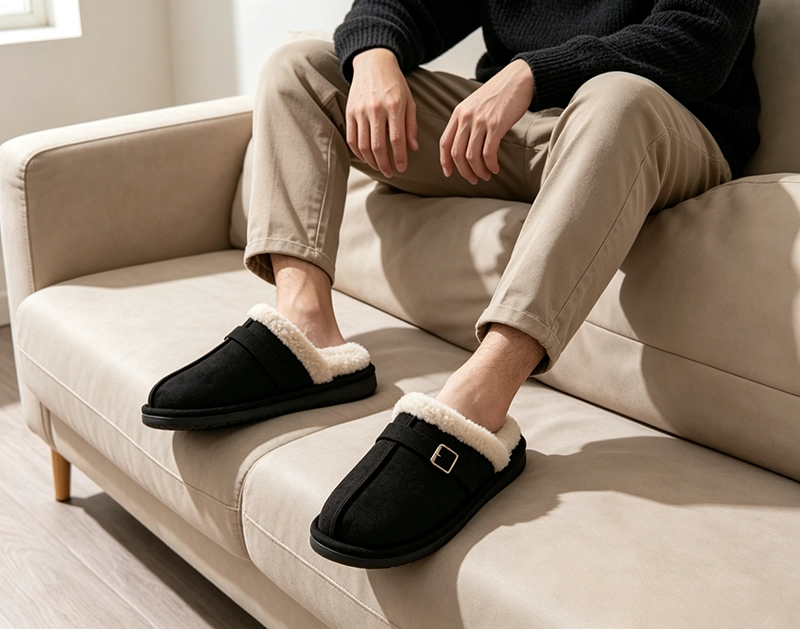 Large-size men's cotton slippers