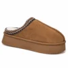 Women's Thick Sole Fuzzy Slippers, Comfort Platform Indoor Slippers with Non-slip Sole