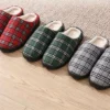 Checkered cotton slippers