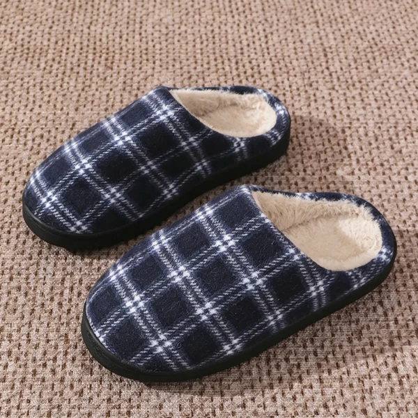Checkered cotton slippers