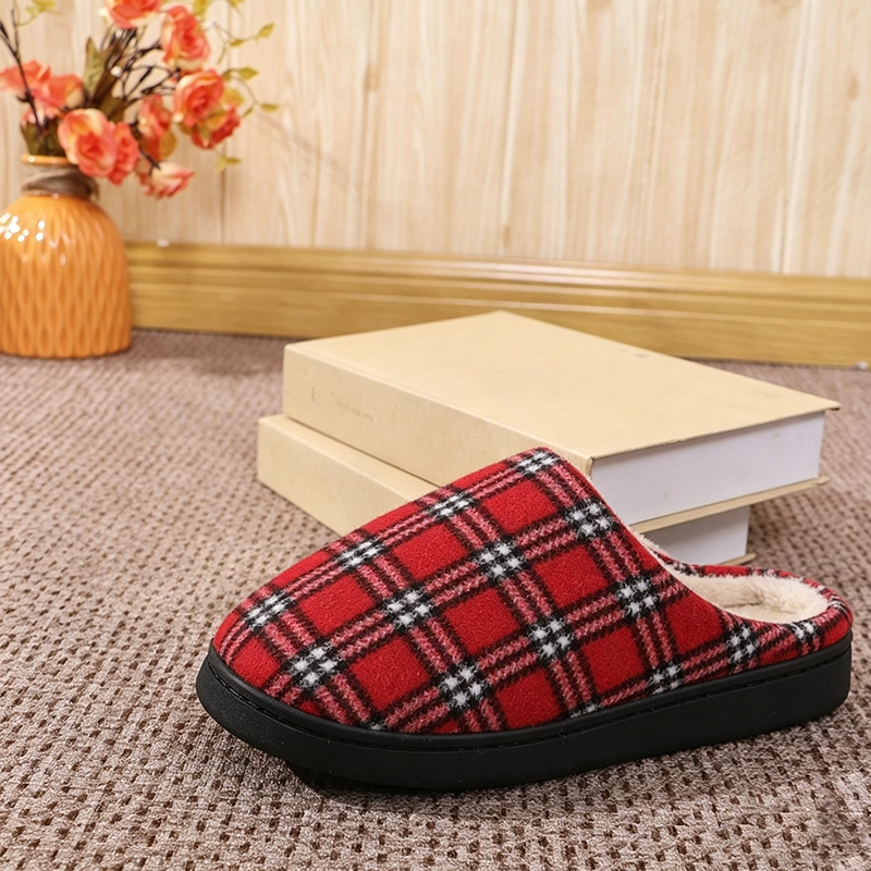 Checkered cotton slippers